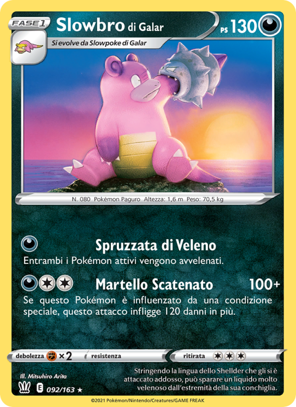 Slowbro di Galar 092/183 — Stili di Lotta (Italian Pokémon TCG card)