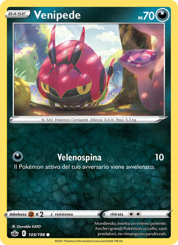 Venipede 105/233 — Regno Glaciale (Italian Pokémon TCG card)