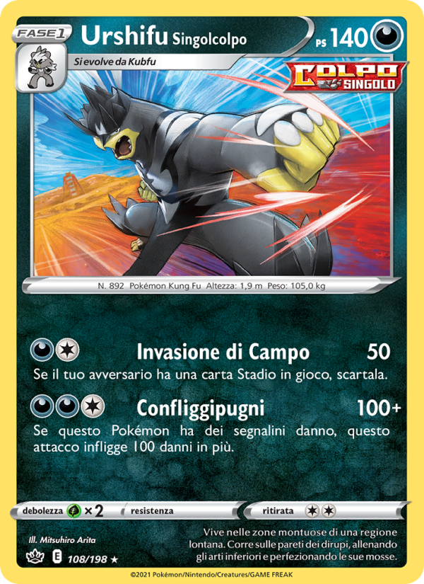 Urshifu Singolcolpo 108/233 — Regno Glaciale (Italian Pokémon TCG card)