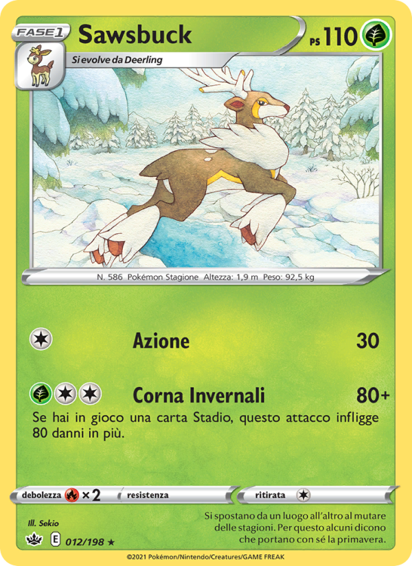 Sawsbuck 012/233 — Regno Glaciale (Italian Pokémon TCG card)