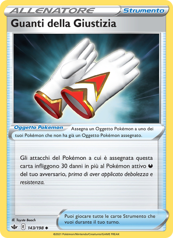 Guanti della Giustizia 143/233 — Regno Glaciale (Italian Pokémon TCG card)