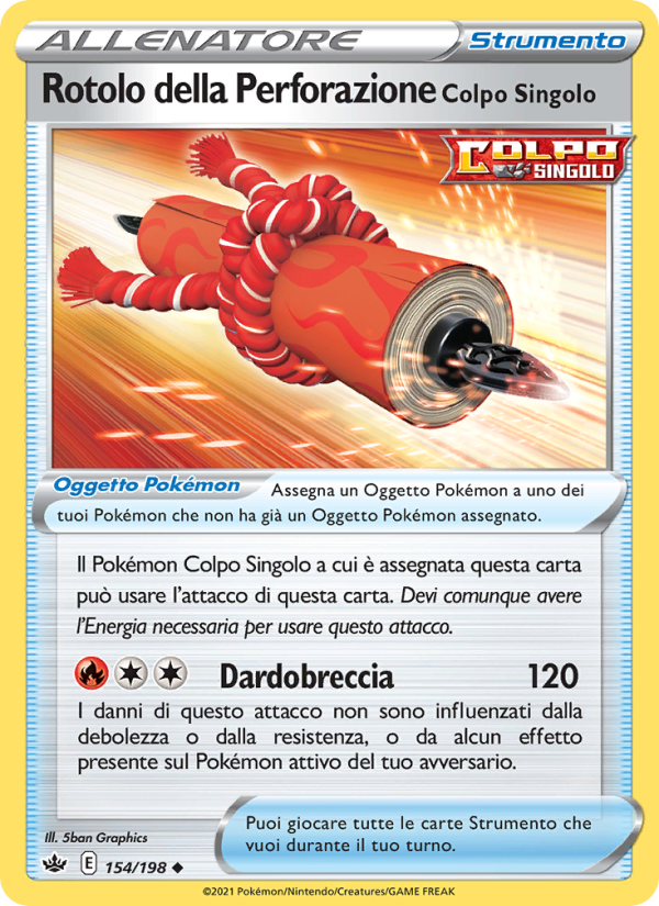 Rotolo della Perforazione Colpo Singolo 154/233 — Regno Glaciale (Italian Pokémon TCG card)