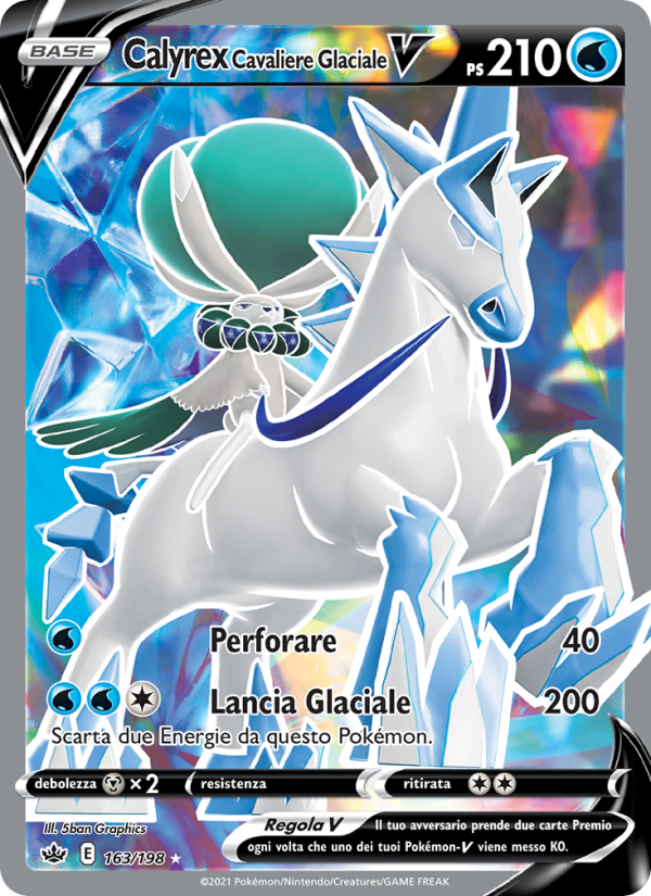 Calyrex Cavaliere Glaciale V 163/233 — Regno Glaciale (Italian Pokémon TCG card)