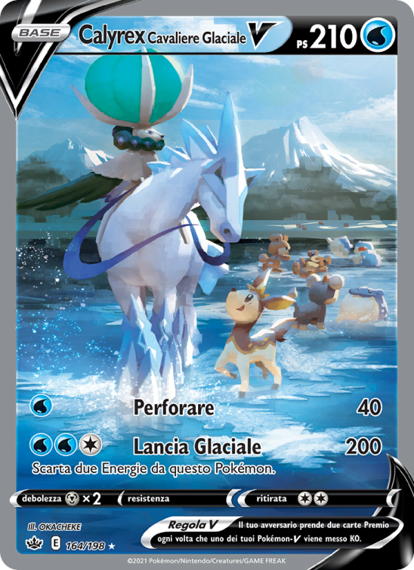 Calyrex Cavaliere Glaciale V 164/233 — Regno Glaciale (Italian Pokémon TCG card)