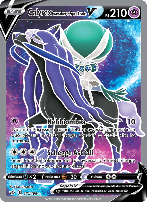 Calyrex Cavaliere Spettrale V 171/233 — Regno Glaciale (Italian Pokémon TCG card)