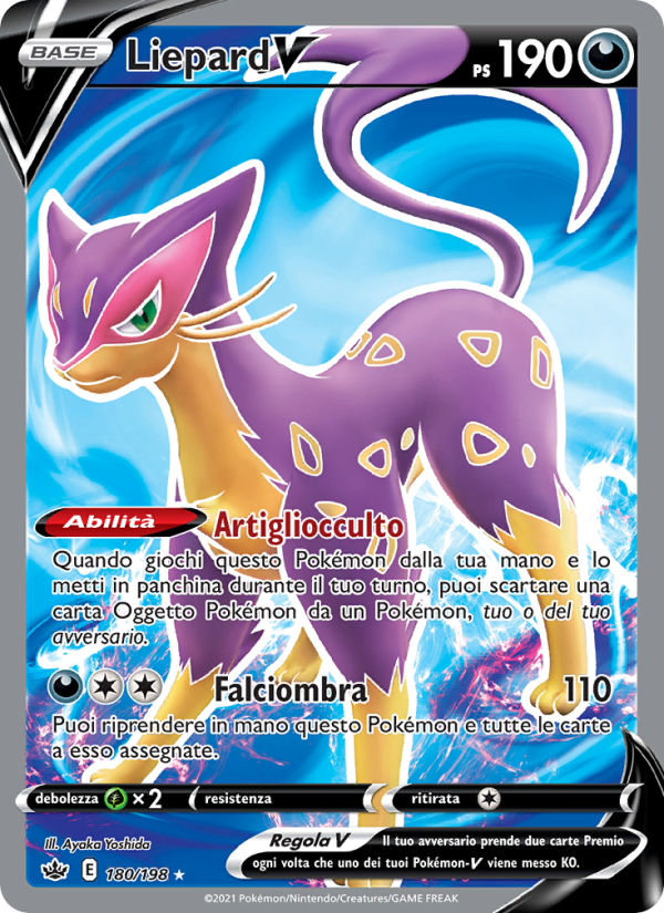 Liepard V 180/233 — Regno Glaciale (Italian Pokémon TCG card)