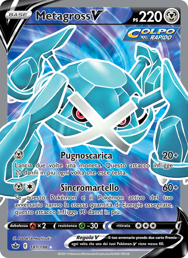 Metagross V 181/233 — Regno Glaciale (Italian Pokémon TCG card)