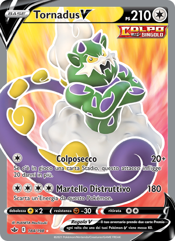 Tornadus V 184/233 — Regno Glaciale (Italian Pokémon TCG card)