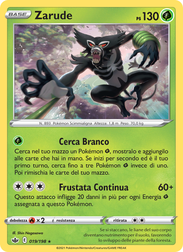 Zarude 019/233 — Regno Glaciale (Italian Pokémon TCG card)