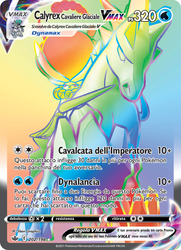 Calyrex Cavaliere Glaciale VMAX 202/233 — Regno Glaciale (Italian Pokémon TCG card)