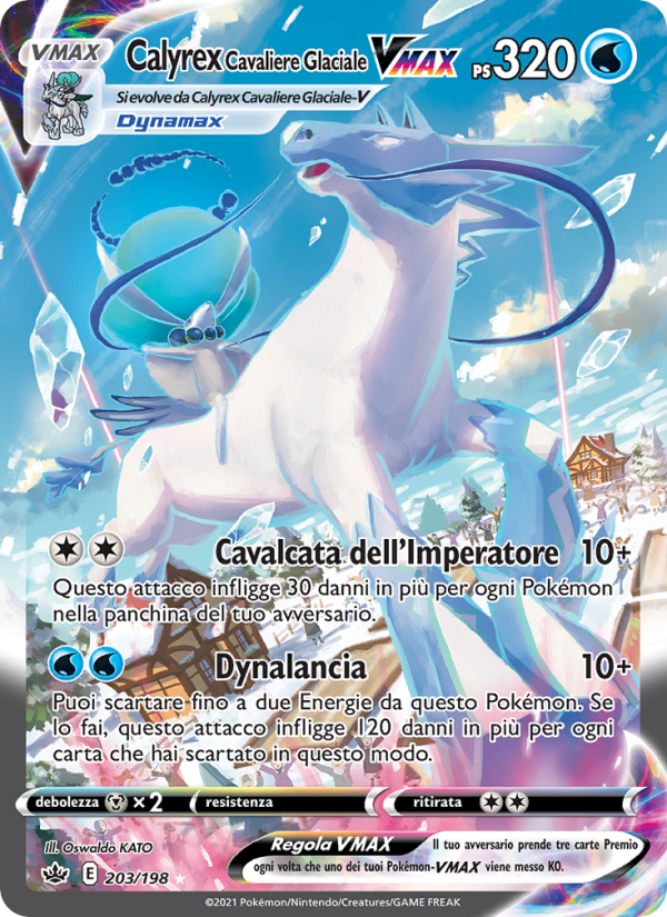 Calyrex Cavaliere Glaciale VMAX 203/233 — Regno Glaciale (Italian Pokémon TCG card)