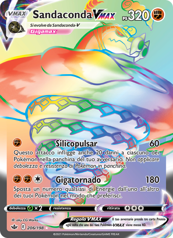 Sandaconda VMAX 206/233 — Regno Glaciale (Italian Pokémon TCG card)