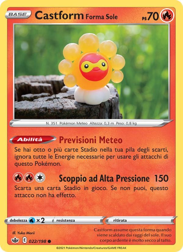 Castform Forma Sole 022/233 — Regno Glaciale (Italian Pokémon TCG card)
