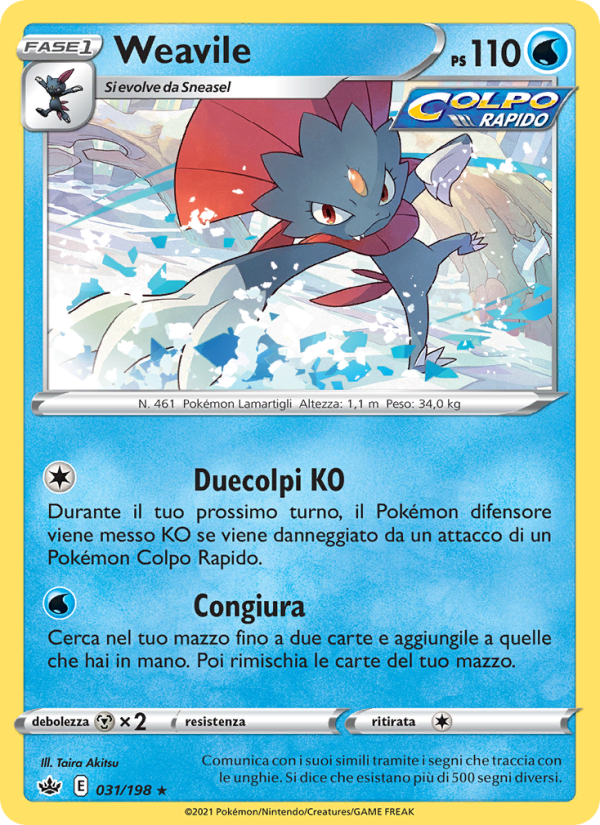 Weavile 031/233 — Regno Glaciale (Italian Pokémon TCG card)