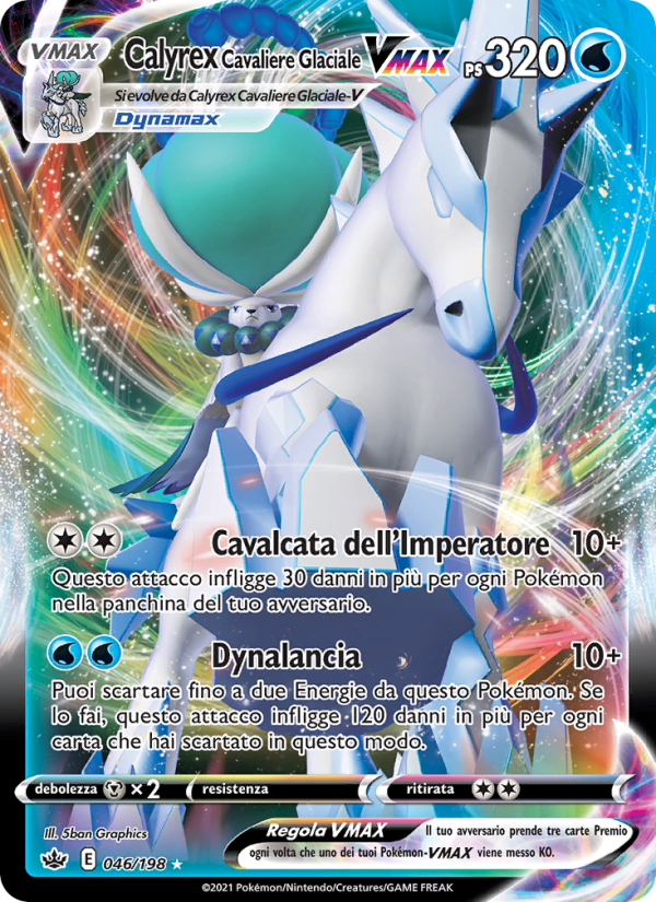 Calyrex Cavaliere Glaciale VMAX 046/233 — Regno Glaciale (Italian Pokémon TCG card)