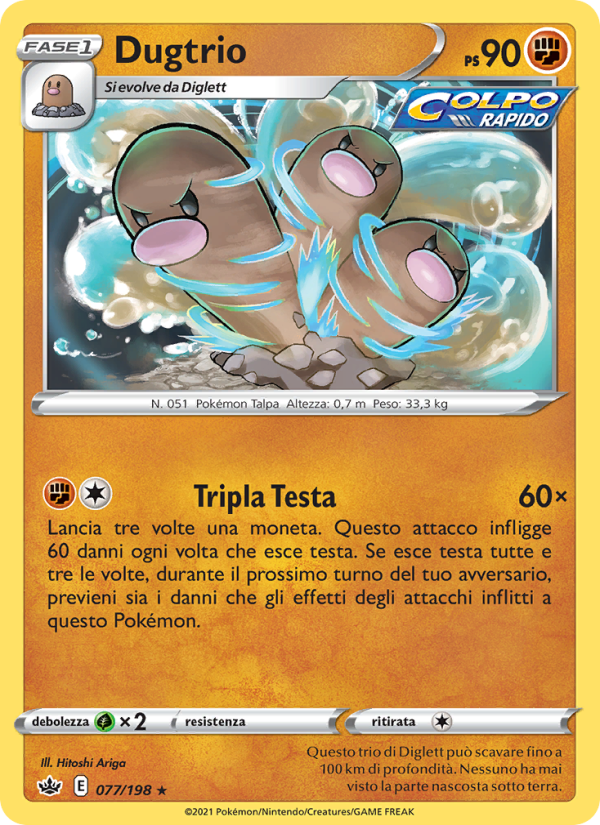 Dugtrio 077/233 — Regno Glaciale (Italian Pokémon TCG card)