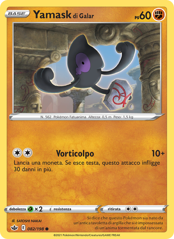 Yamask di Galar 082/233 — Regno Glaciale (Italian Pokémon TCG card)