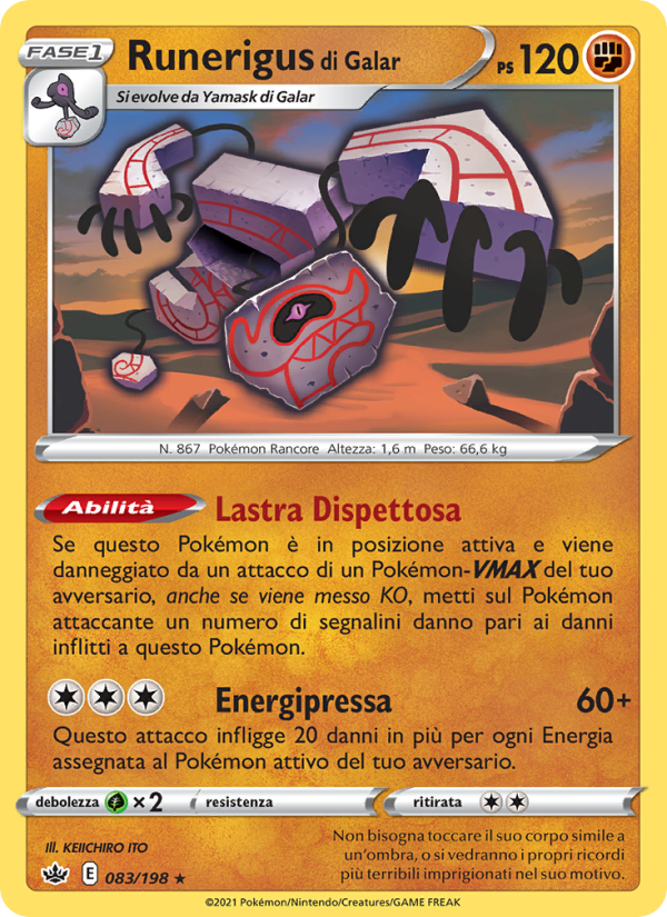 Runerigus di Galar 083/233 — Regno Glaciale (Italian Pokémon TCG card)