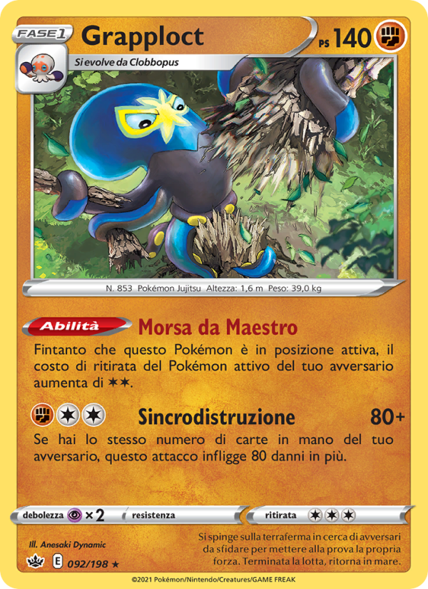 Grapploct 092/233 — Regno Glaciale (Italian Pokémon TCG card)
