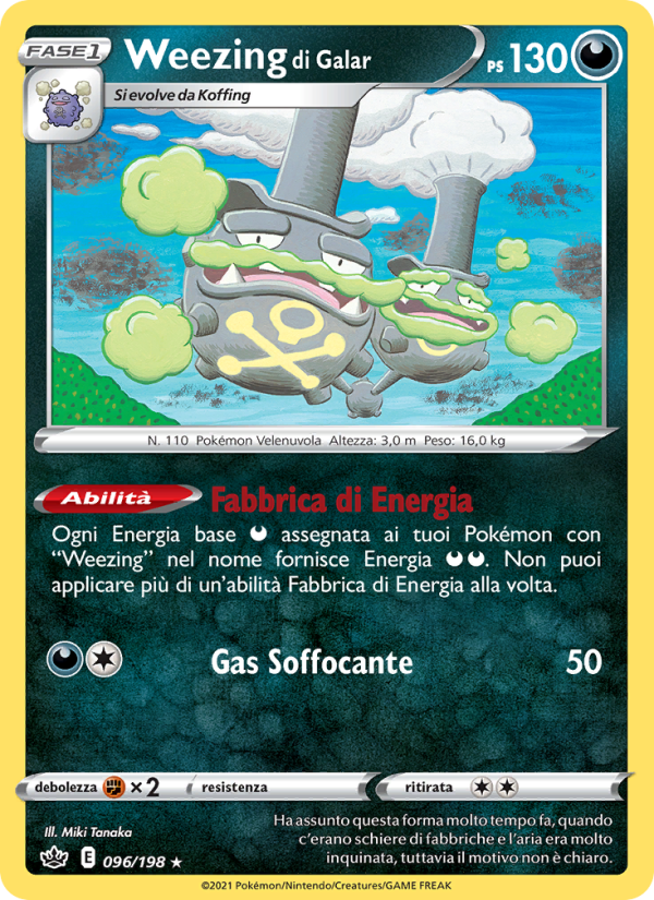 Weezing di Galar 096/233 — Regno Glaciale (Italian Pokémon TCG card)