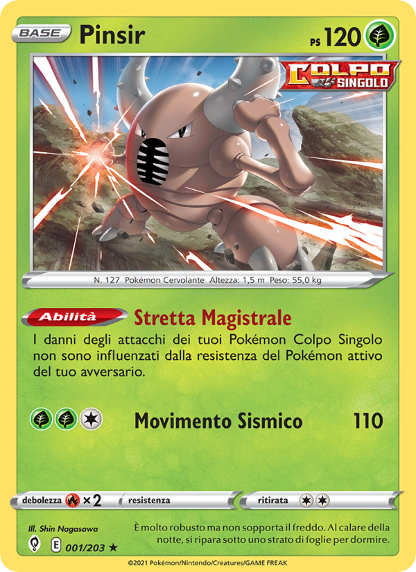Pinsir 001/237 — Evoluzioni Eteree (Italian Pokémon TCG card)