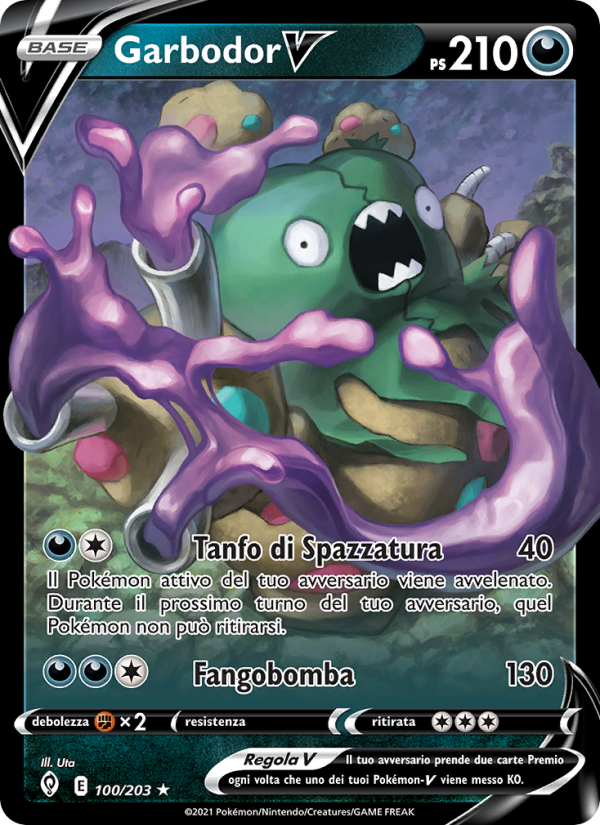 Garbodor V 100/237 — Evoluzioni Eteree (Italian Pokémon TCG card)