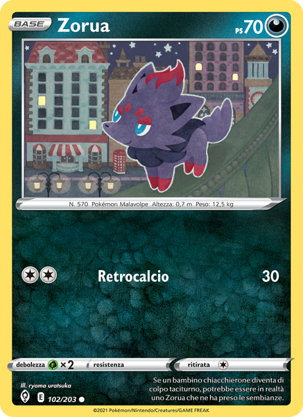 Zorua 102/237 — Evoluzioni Eteree (Italian Pokémon TCG card)