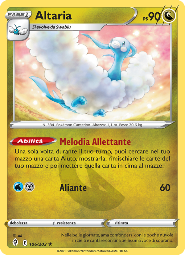 Altaria 106/237 — Evoluzioni Eteree (Italian Pokémon TCG card)