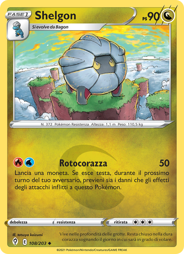 Shelgon 108/237 — Evoluzioni Eteree (Italian Pokémon TCG card)