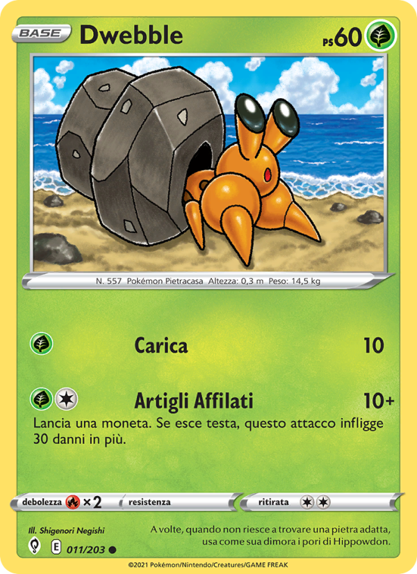 Dwebble 011/237 — Evoluzioni Eteree (Italian Pokémon TCG card)