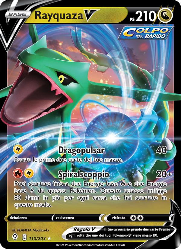Rayquaza V 110/237 — Evoluzioni Eteree (Italian Pokémon TCG card)