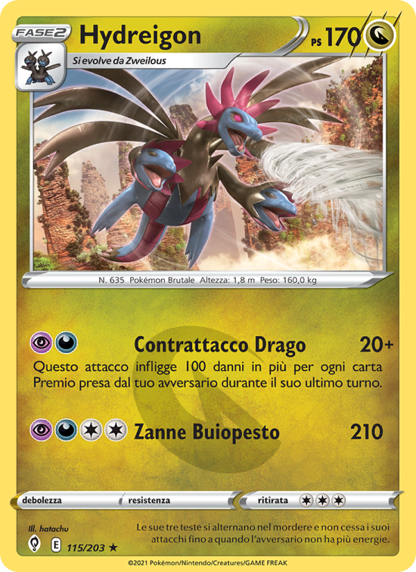 Hydreigon 115/237 — Evoluzioni Eteree (Italian Pokémon TCG card)