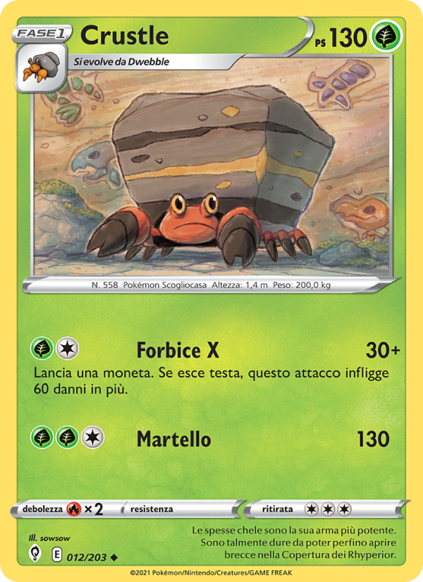 Crustle 012/237 — Evoluzioni Eteree (Italian Pokémon TCG card)