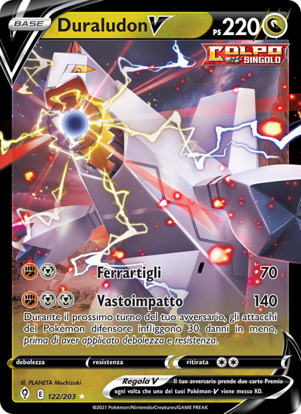 Duraludon V 122/237 — Evoluzioni Eteree (Italian Pokémon TCG card)