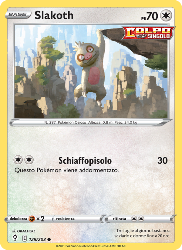 Slakoth 129/237 — Evoluzioni Eteree (Italian Pokémon TCG card)