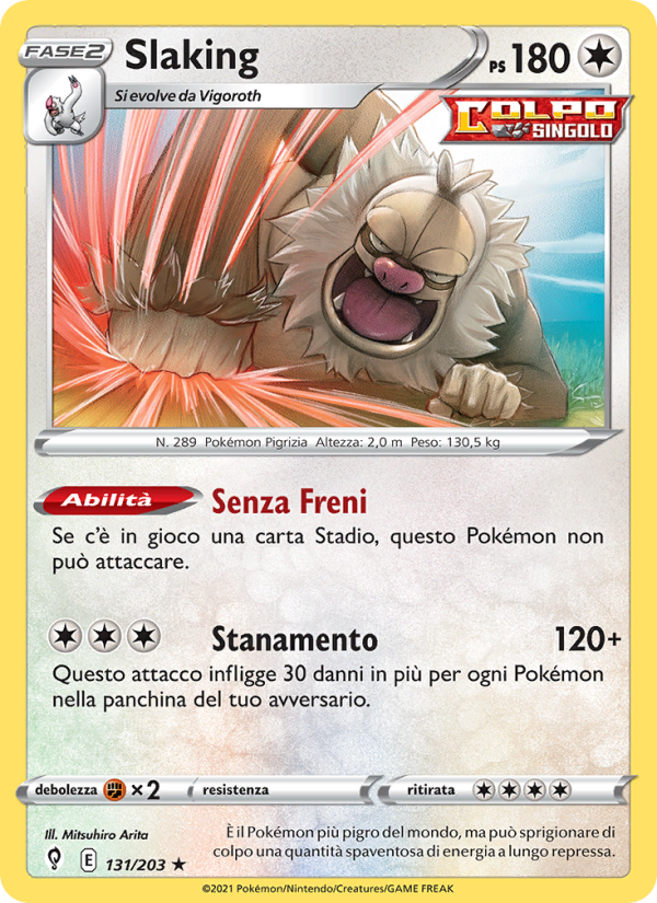 Slaking 131/237 — Evoluzioni Eteree (Italian Pokémon TCG card)