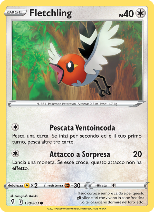 Fletchling 138/237 — Evoluzioni Eteree (Italian Pokémon TCG card)