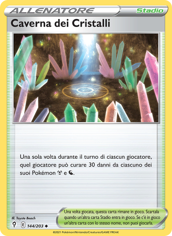 Caverna dei Cristalli 144/237 — Evoluzioni Eteree (Italian Pokémon TCG card)