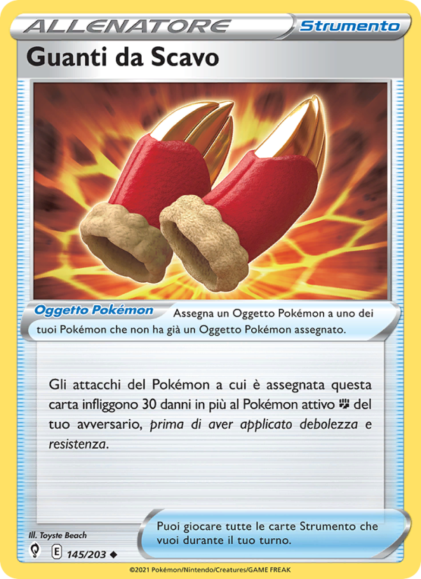 Guanti da Scavo 145/237 — Evoluzioni Eteree (Italian Pokémon TCG card)
