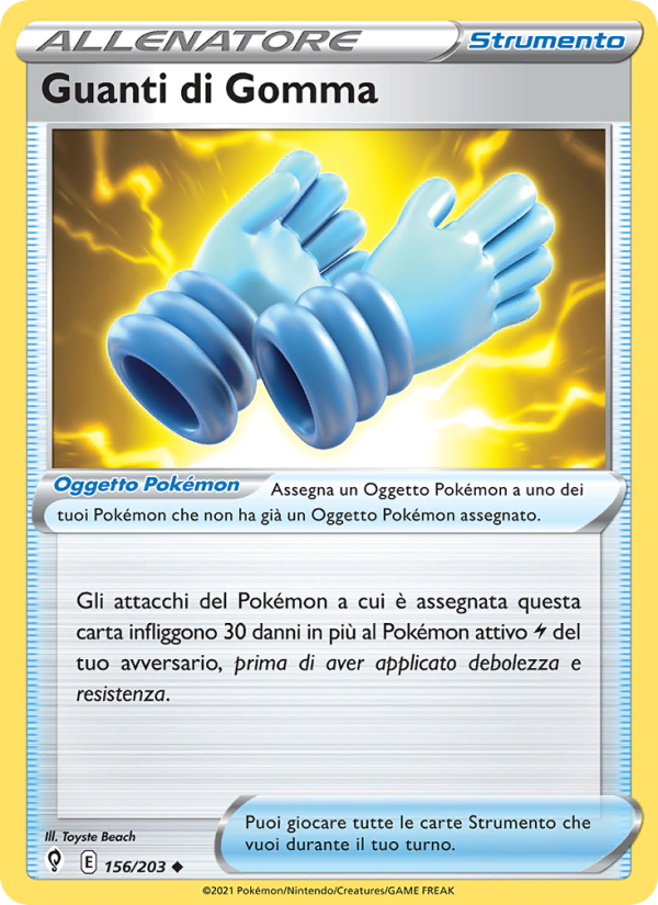 Guanti di Gomma 156/237 — Evoluzioni Eteree (Italian Pokémon TCG card)