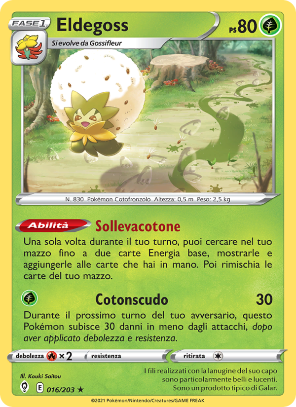 Eldegoss 016/237 — Evoluzioni Eteree (Italian Pokémon TCG card)