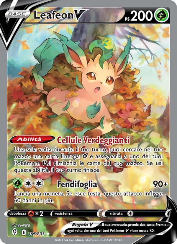 Leafeon V 167/237 — Evoluzioni Eteree (Italian Pokémon TCG card)