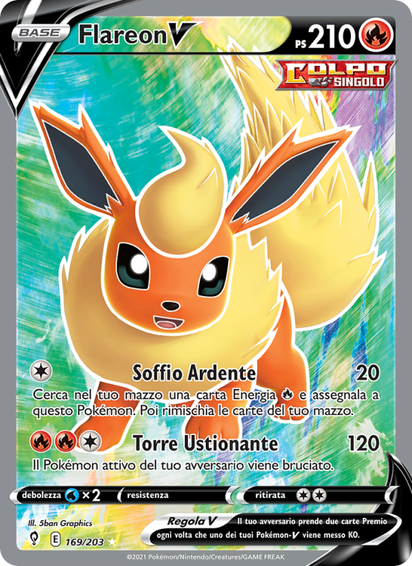 Flareon V 169/237 — Evoluzioni Eteree (Italian Pokémon TCG card)