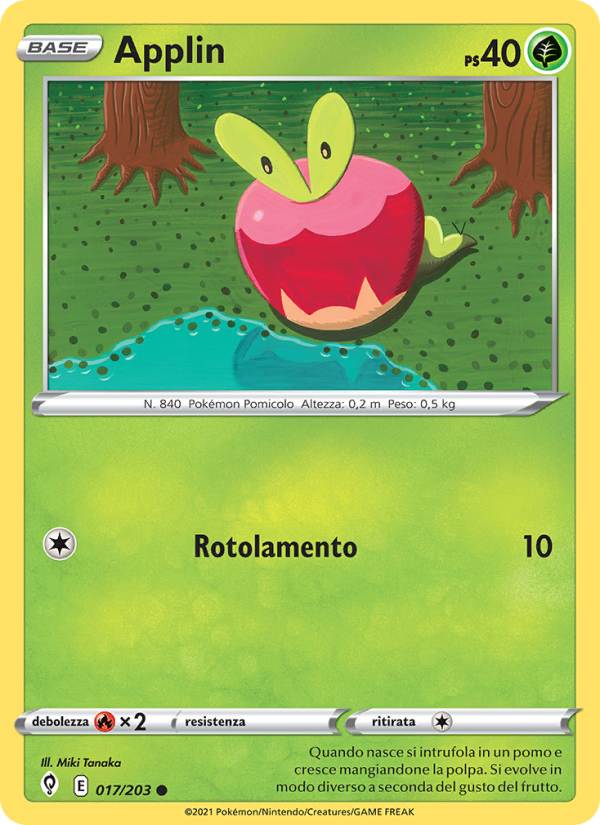Applin 017/237 — Evoluzioni Eteree (Italian Pokémon TCG card)