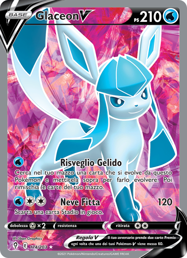 Glaceon V 174/237 — Evoluzioni Eteree (Italian Pokémon TCG card)