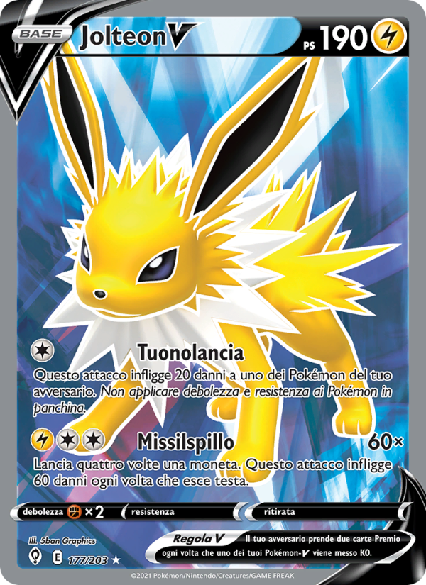 Jolteon V 177/237 — Evoluzioni Eteree (Italian Pokémon TCG card)