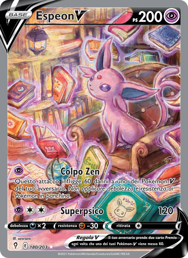 Espeon V 180/237 — Evoluzioni Eteree (Italian Pokémon TCG card)