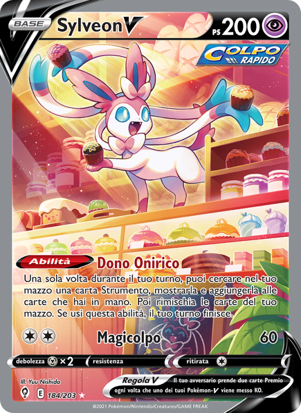 Sylveon V 184/237 — Evoluzioni Eteree (Italian Pokémon TCG card)