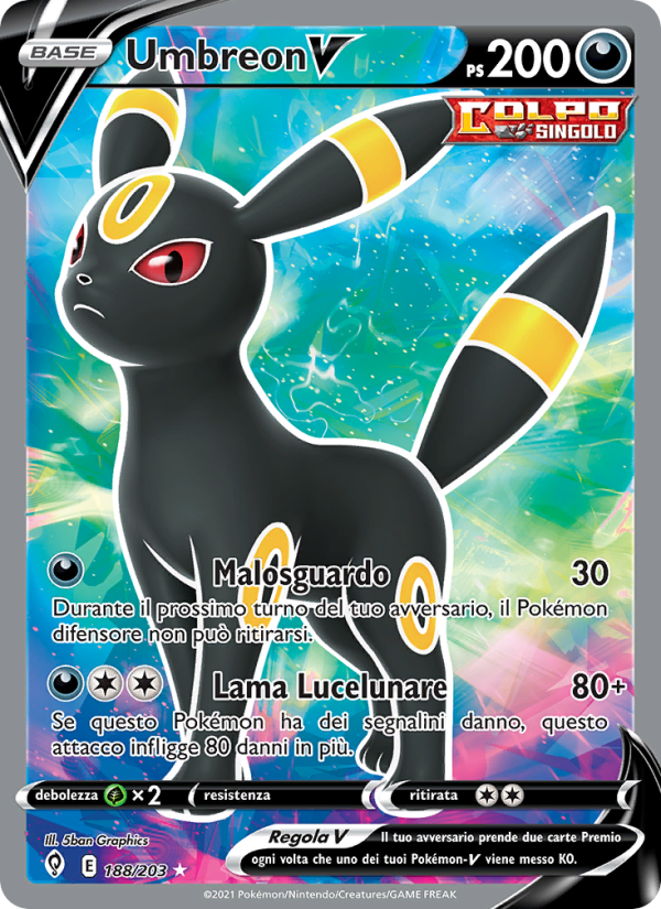 Umbreon V 188/237 — Evoluzioni Eteree (Italian Pokémon TCG card)