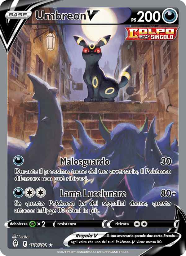 Umbreon V 189/237 — Evoluzioni Eteree (Italian Pokémon TCG card)